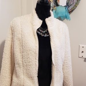 JJill zipper sweater (jacket) in off-white